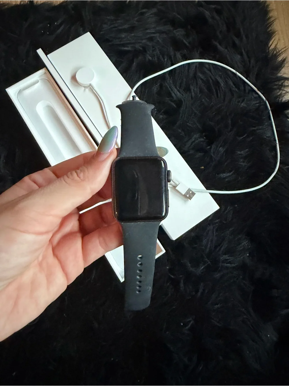 Apple Black Smartwatch with Magnetic Charger